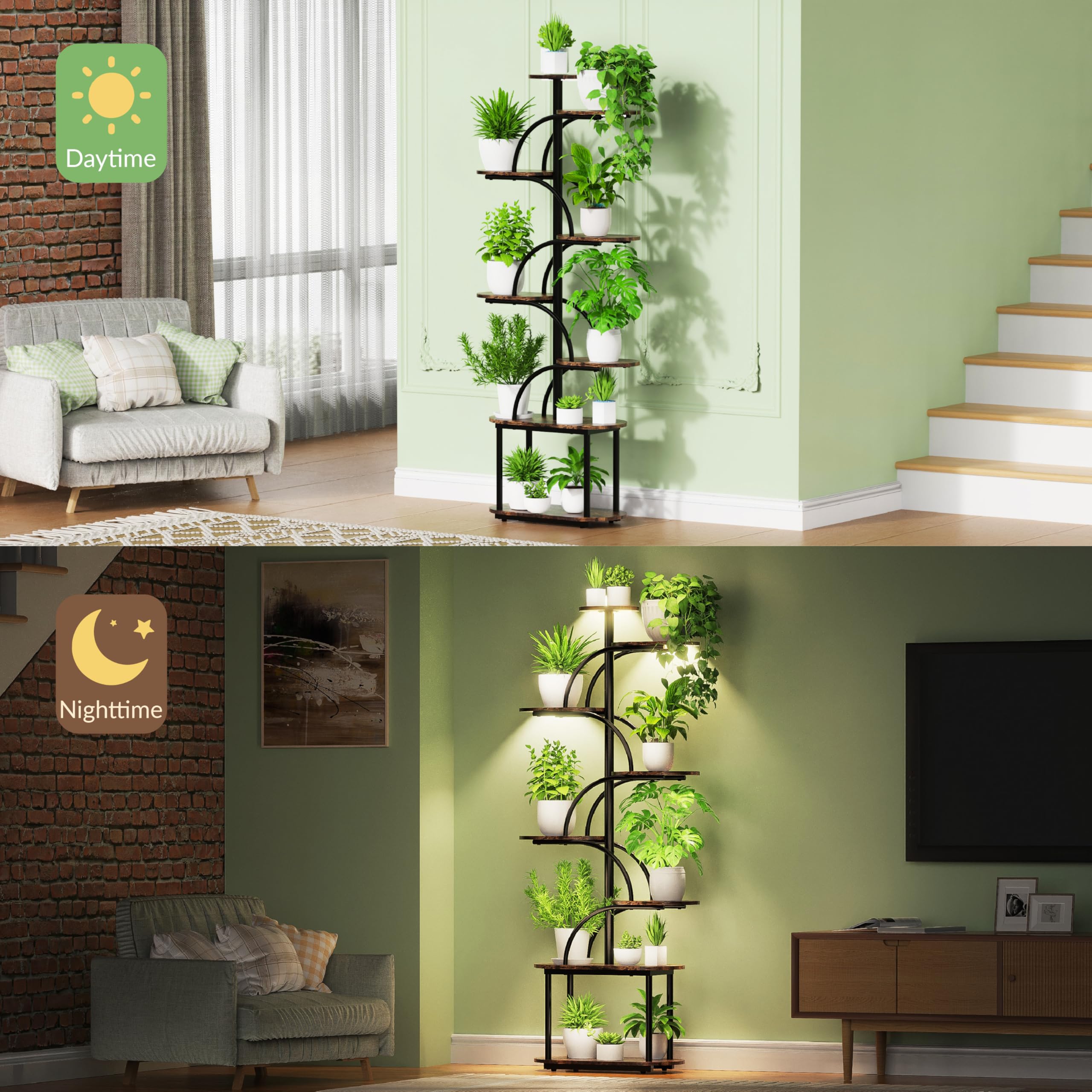 TIMIANO LED grow light strip under shelf highlighting adjustable full-spectrum lighting benefit