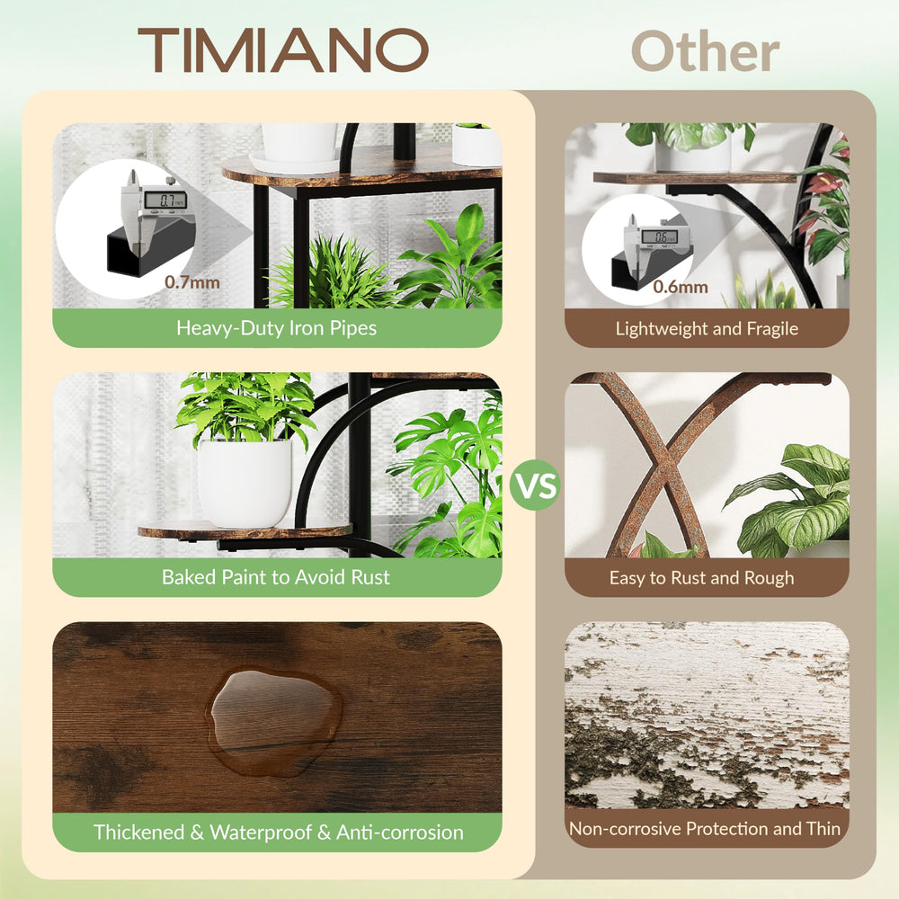 TIMIANO plant stand in living room adding vertical greenery and decorative warmth