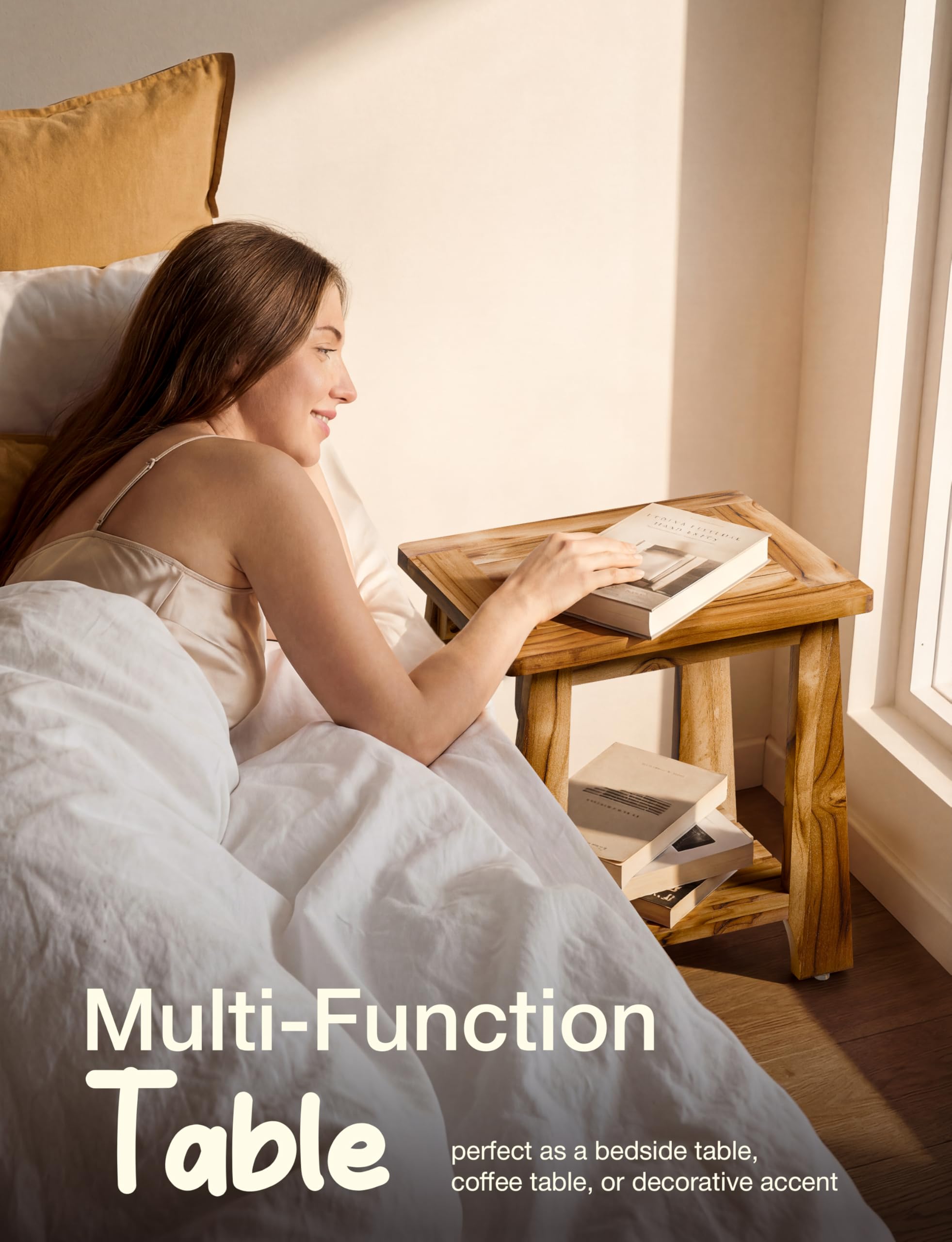Tinamo side table shown beside an Adirondack chair for size and practical scale