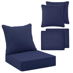 Tingjoo front view of navy cushion covers showing neat tailored fit and fresh look