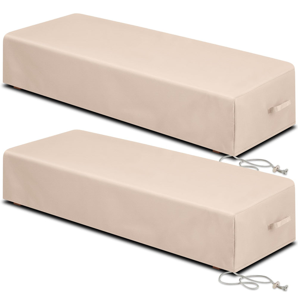 Tingjoo front view packaged covers showing two-cover set protecting loungers