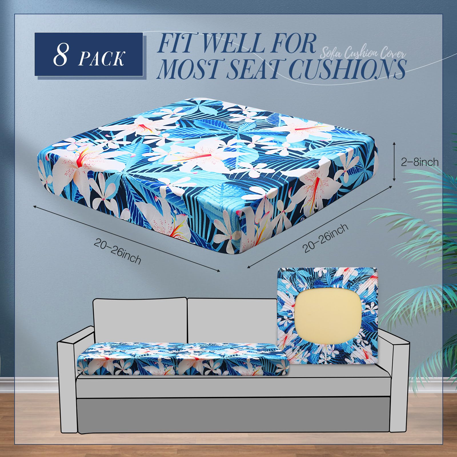 Tingjoo cover stretched over sofa seat demonstrating snug fit and clean lines