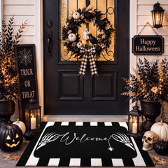 Tinideya front door mat skull design showing spooky welcome and seasonal style