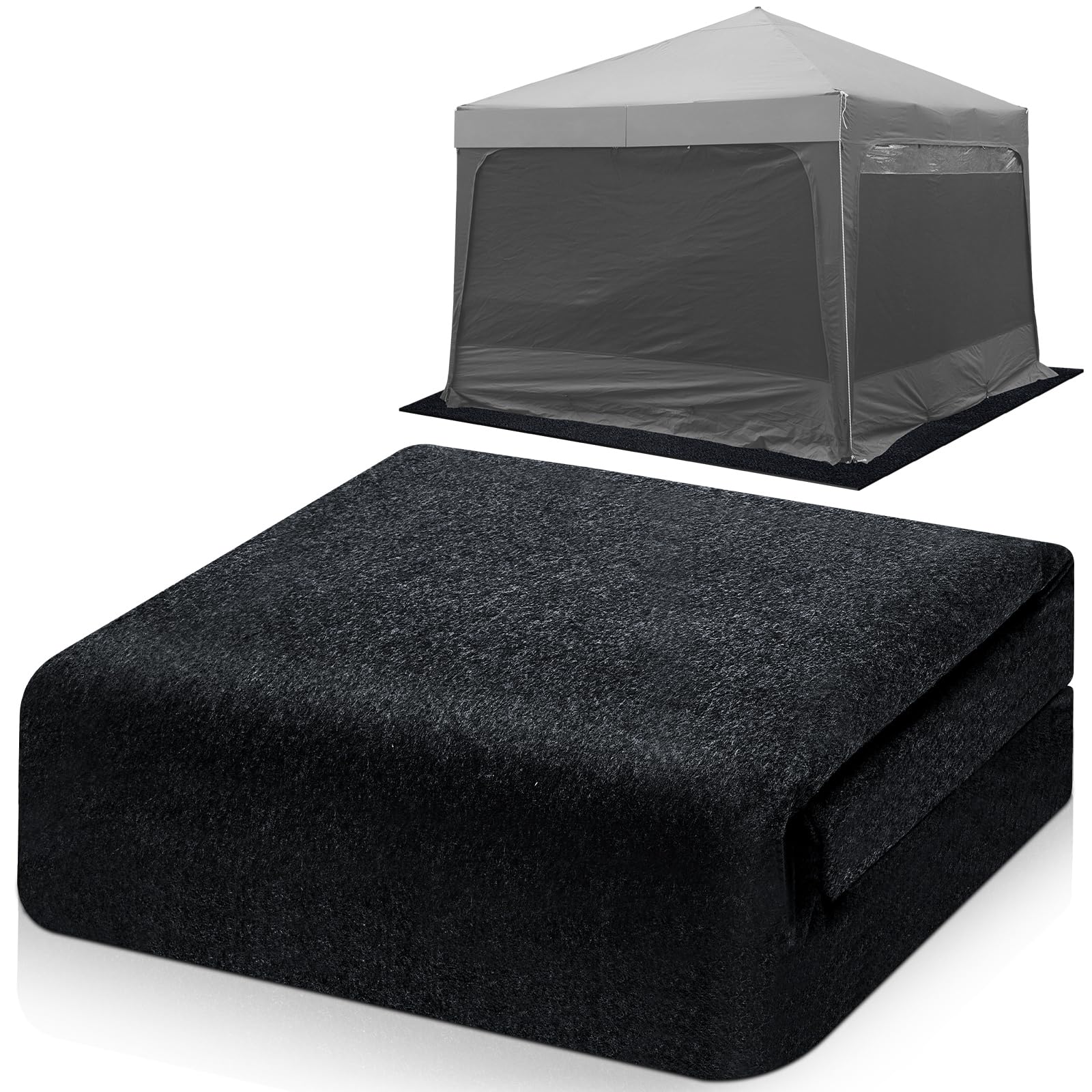 Tinideya front view 10x10 tent carpet showing full coverage and protection