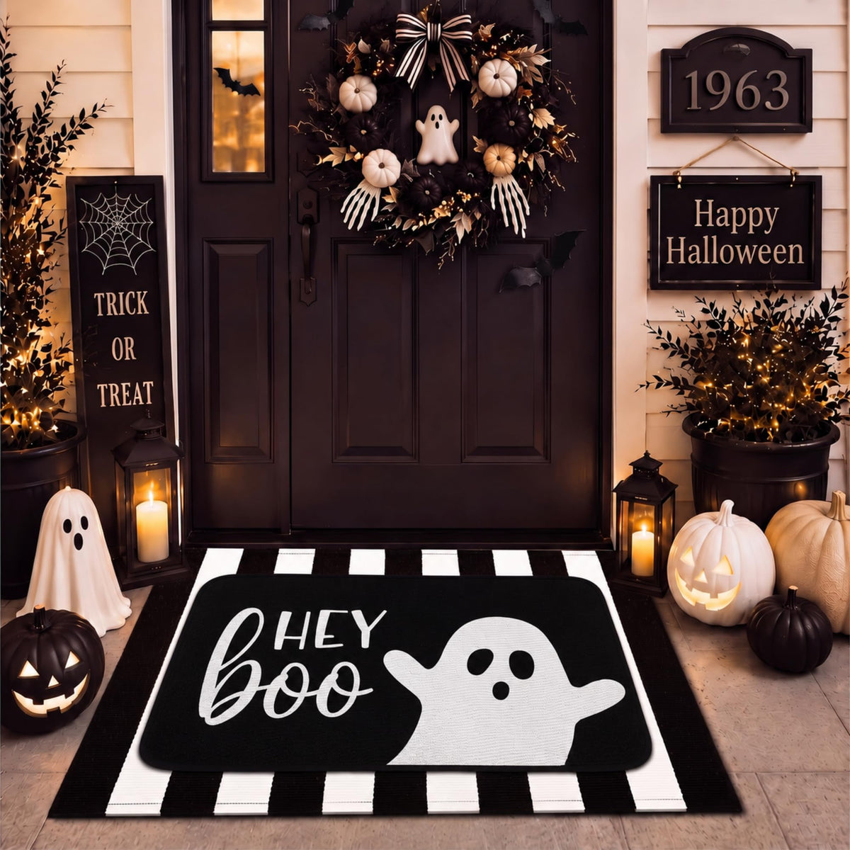 Tinideya front view layered doormats showing festive entry welcome and curb appeal
