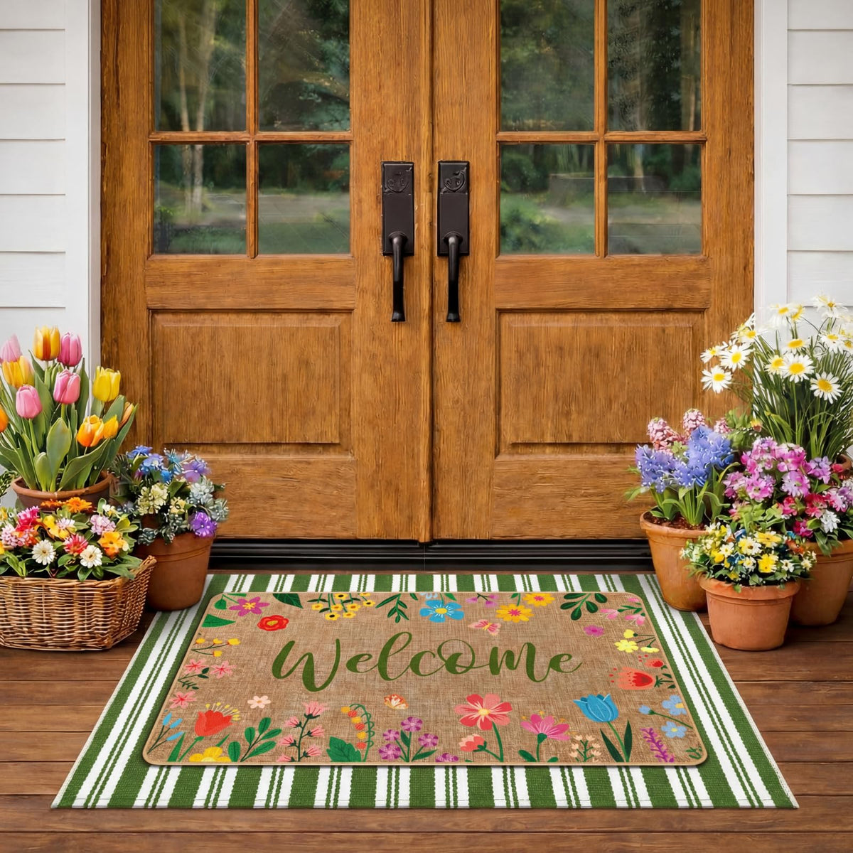 Tinideya front view showing wildflower welcome design and bright curb appeal