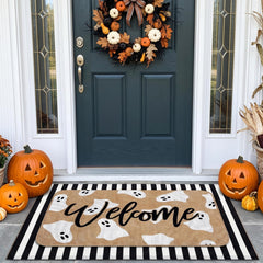 Tinideya close-up of ghost top mat highlighting cheerful seasonal design