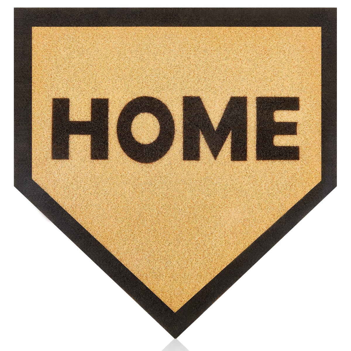 Tinideya front view of home plate doormat shows welcome style and dirt-trapping benefit