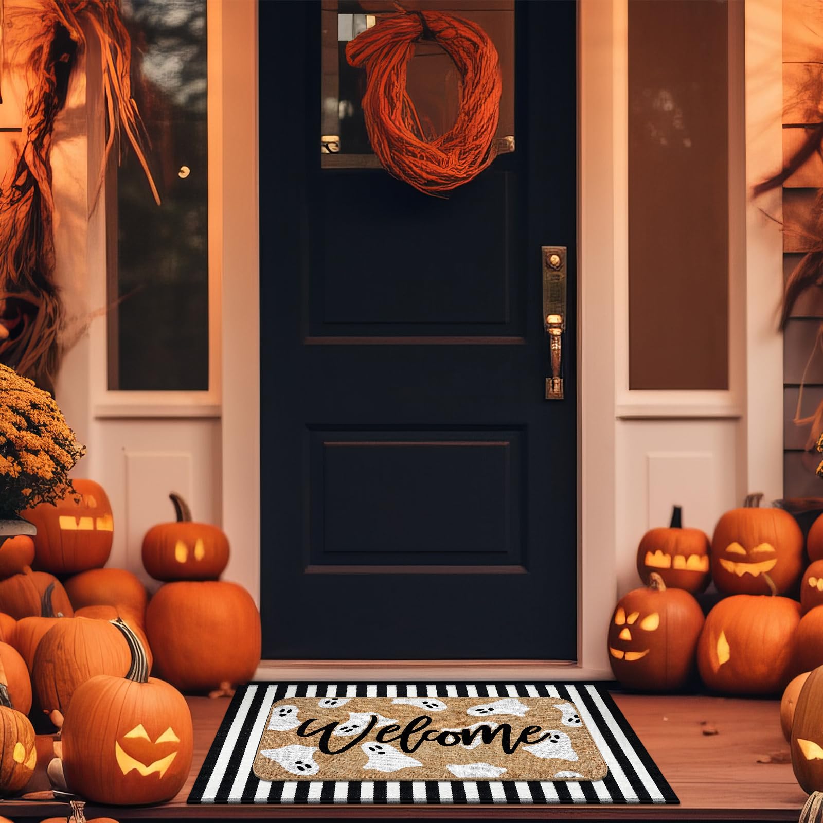 Tinideya lifestyle porch scene with mats creating festive entrance