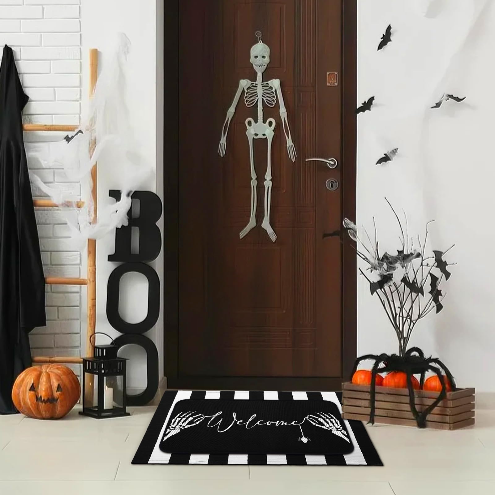 Tinideya layered display on porch creating dramatic entryway atmosphere for guests