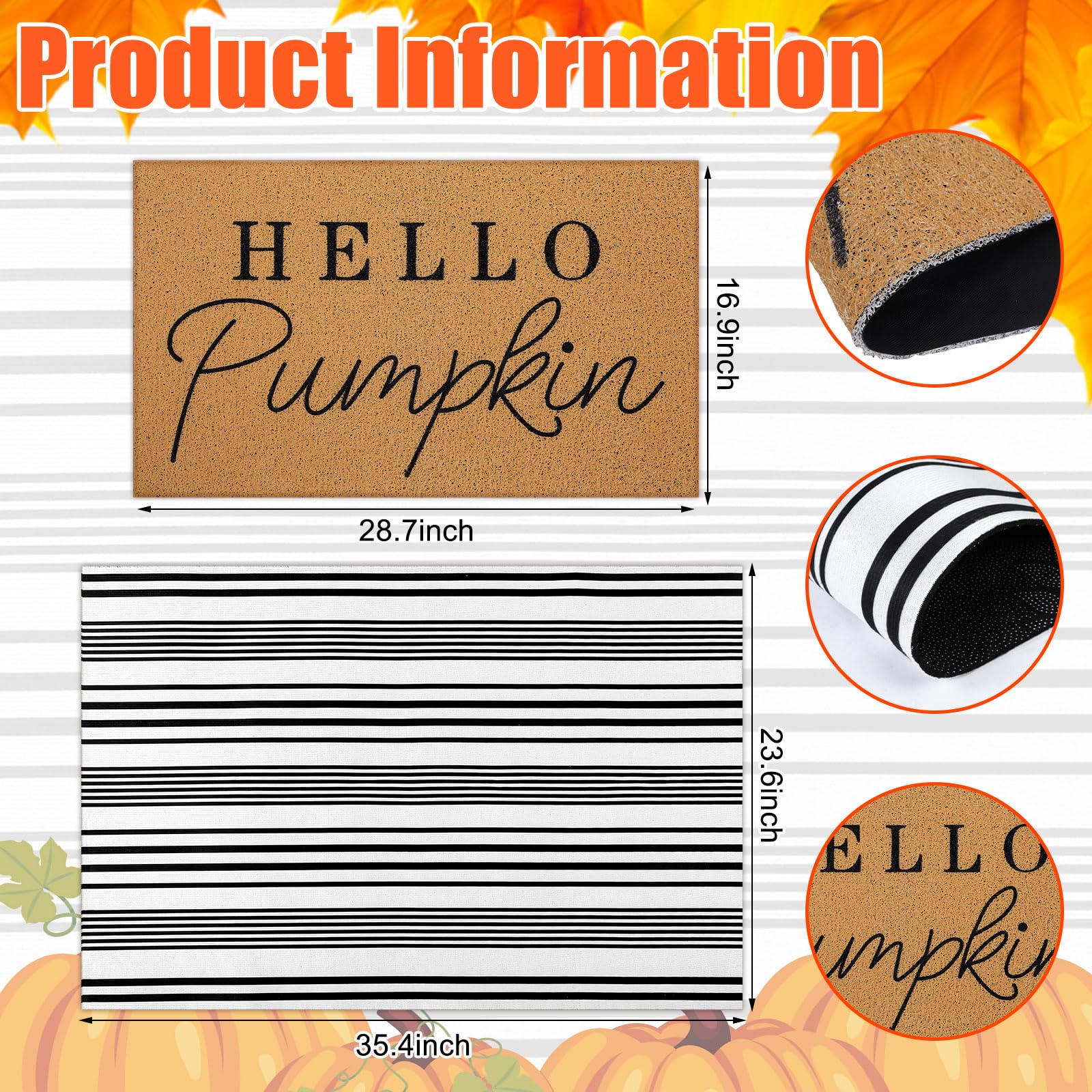 Tinideya layered doormat set styled on porch for seasonal curb appeal