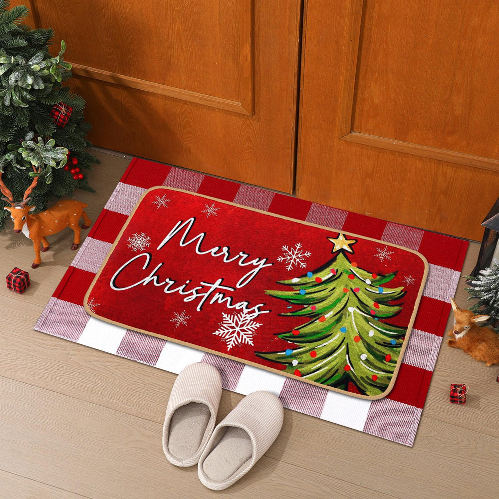 Tinideya layered porch setup with both mats creating a warm inviting entrance