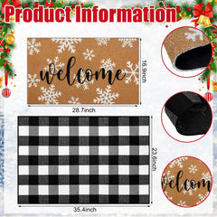 Tinideya close-up of printed snowflake and checkered welcome message for seasonal charm