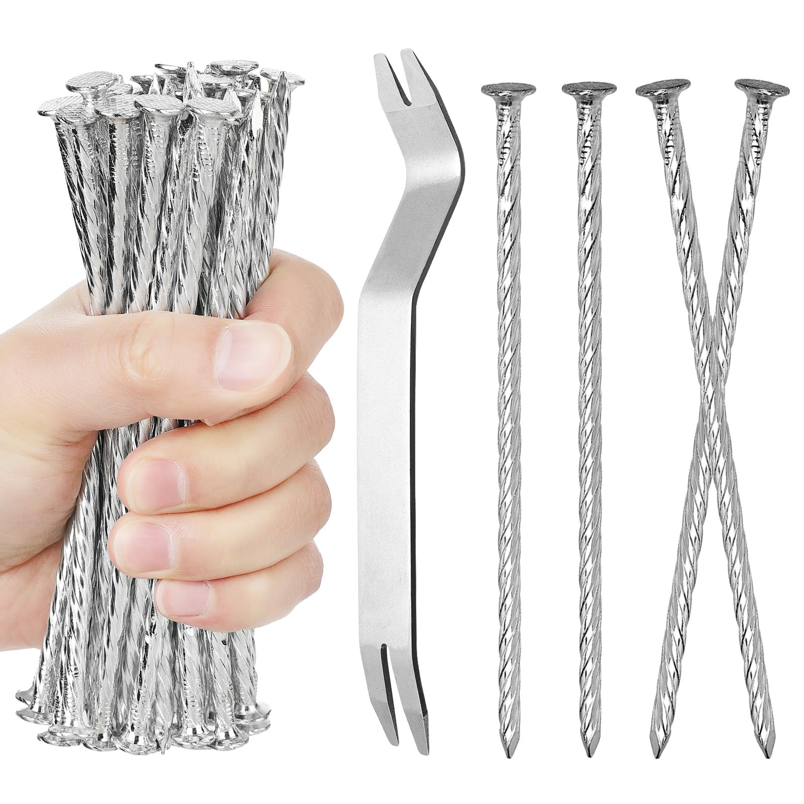 TINSKY front packaging showing 150-pack and included nail puller for bulk projects