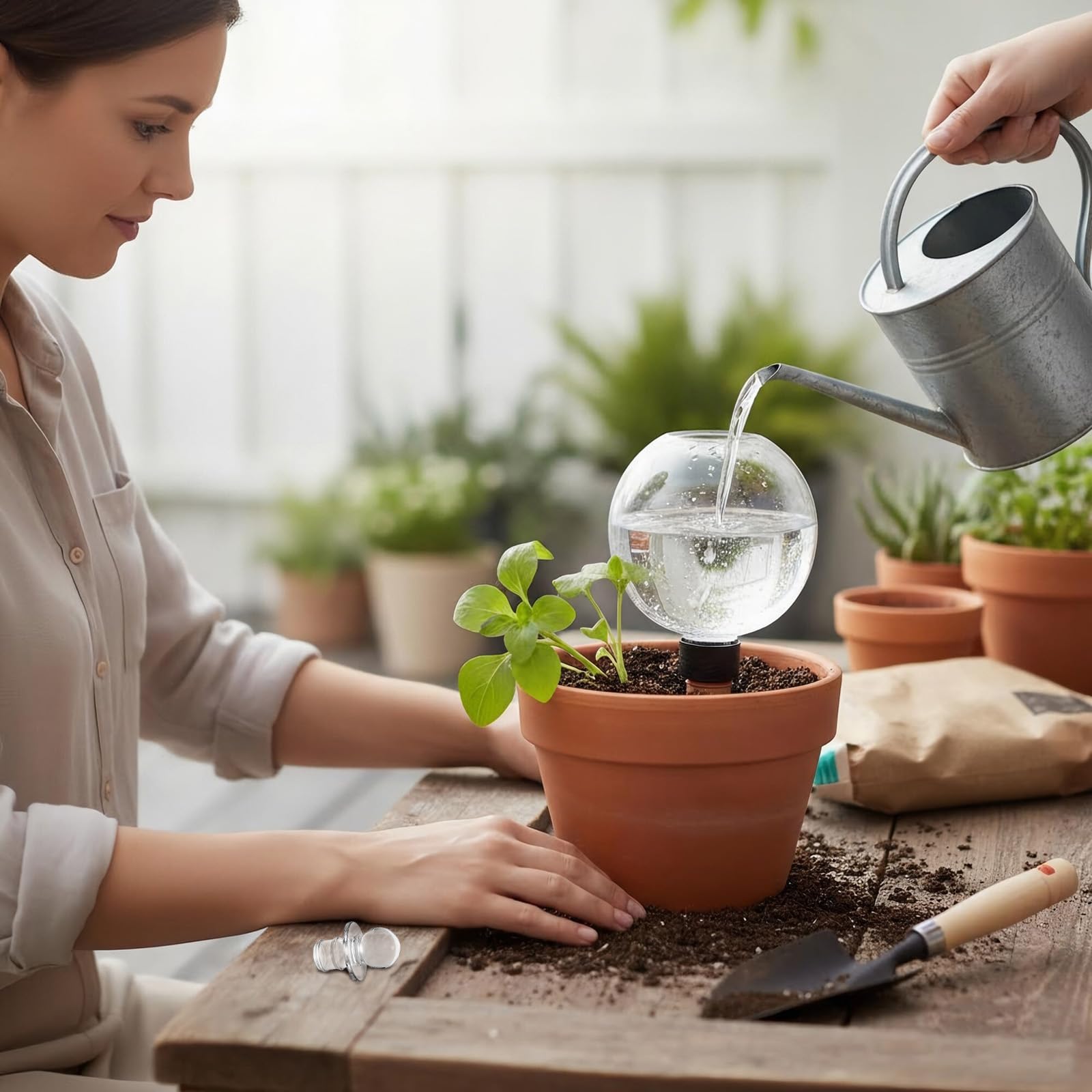 TINSKY top-fill cover removed to show quick refill access for faster watering
