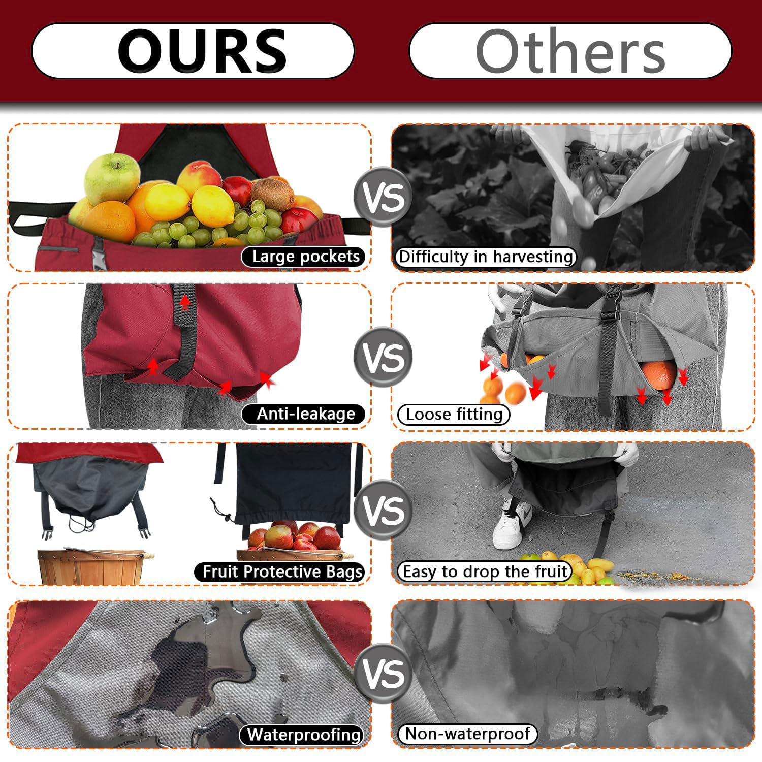 Tintsabo apron beside ruler for size scale and large capacity clarity