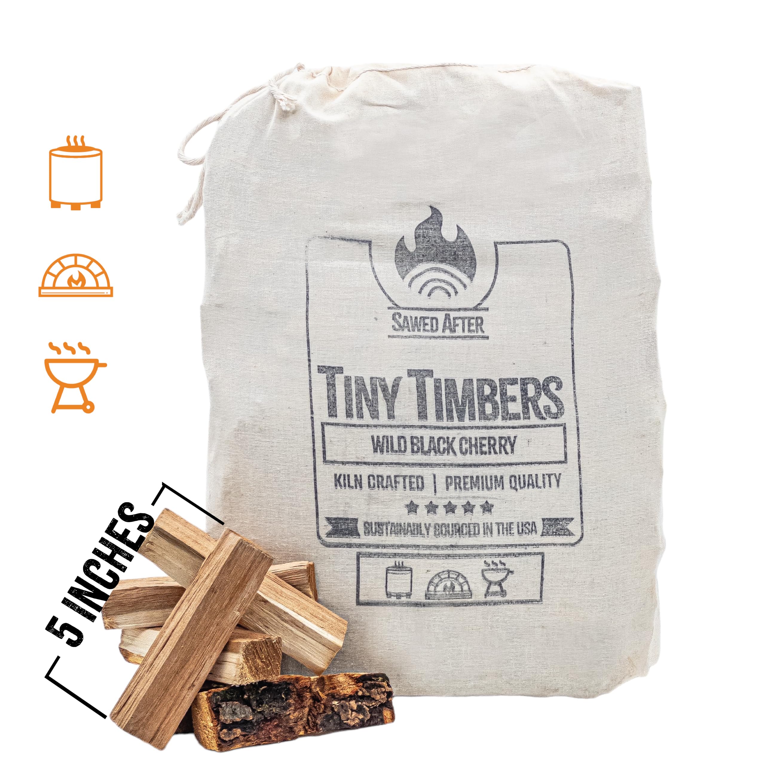 Tiny Timbers fueling a pizza oven for quick high heat and flavor