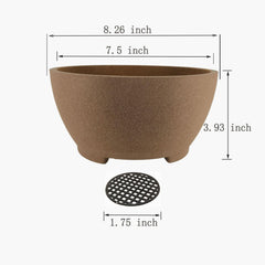 TINYVISTA close-up of porous natural clay texture highlighting breathable planter benefits