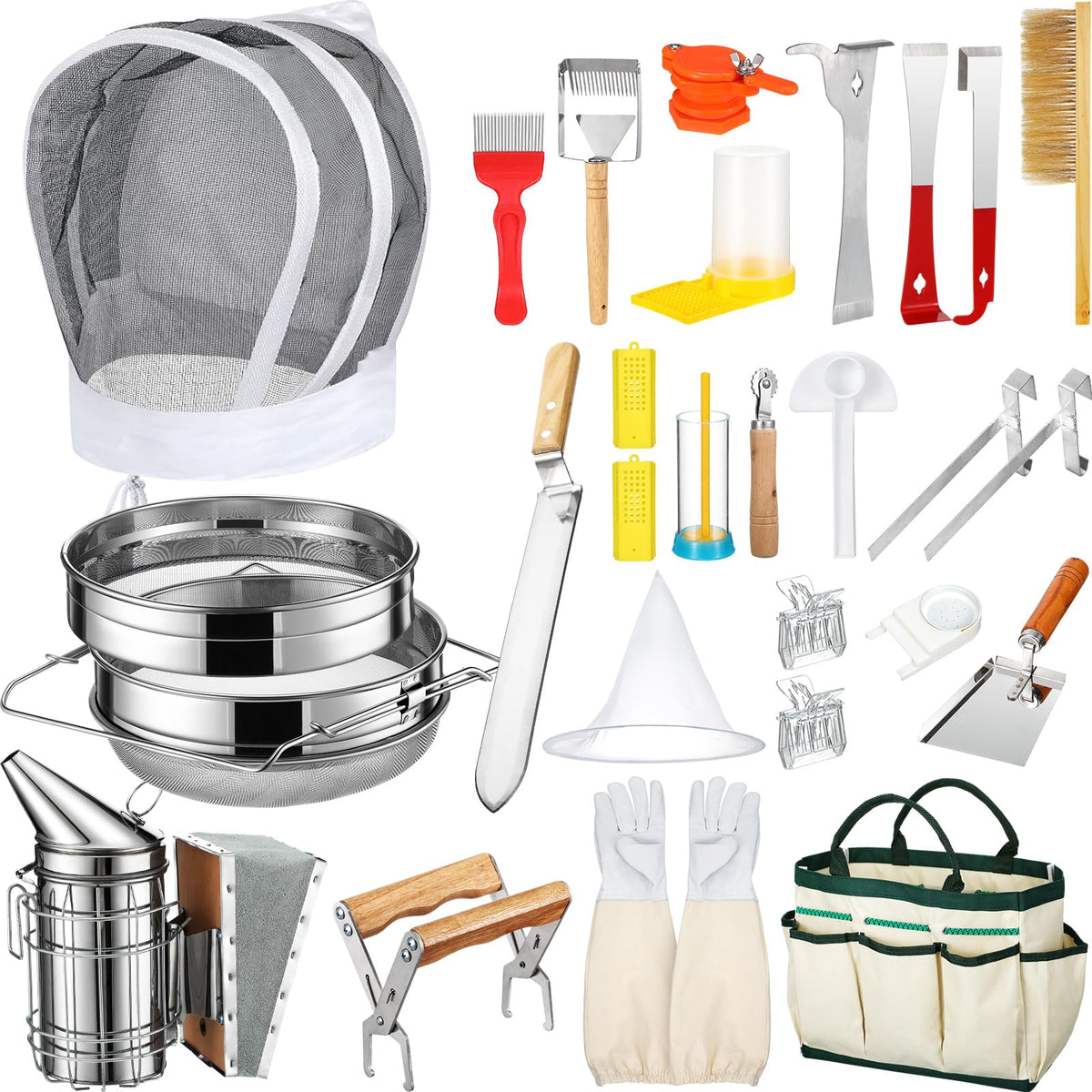 Tioncy front view of full 28-piece kit showing organized tools and tote