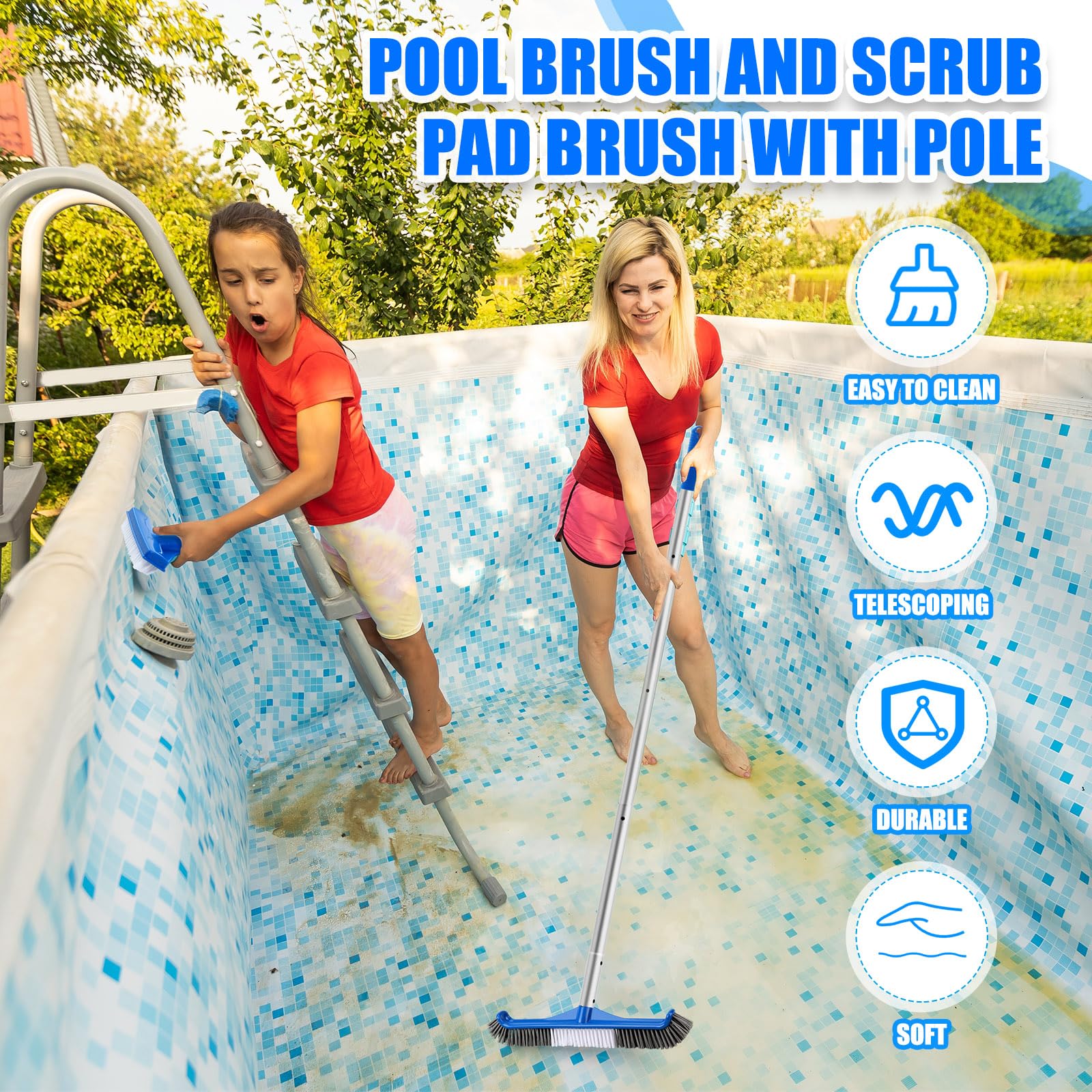 Tioncy hand scrub brush in use cleaning grout for precise spot cleaning