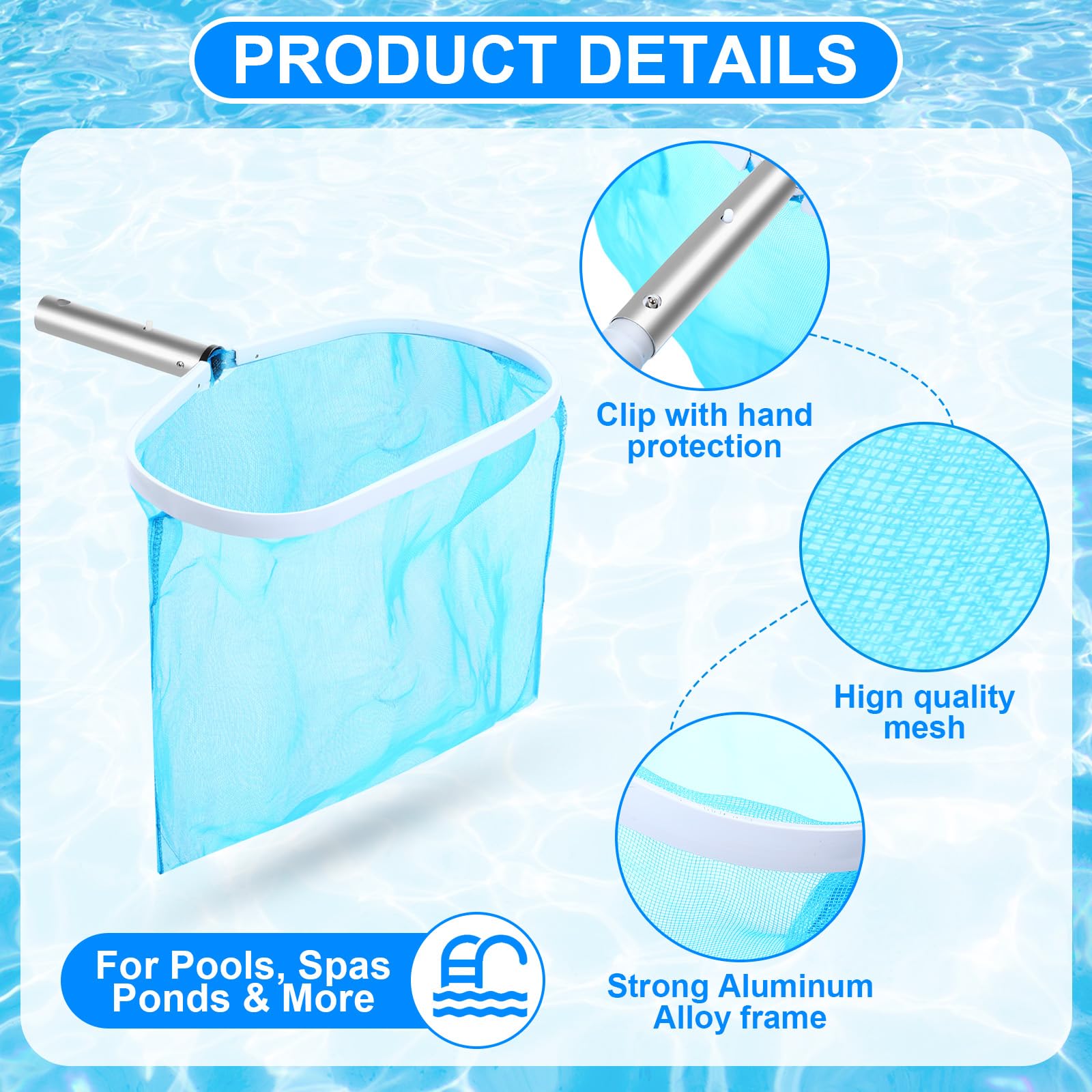 Tioncy pool brush nylon bristles scrubbing grime without damage