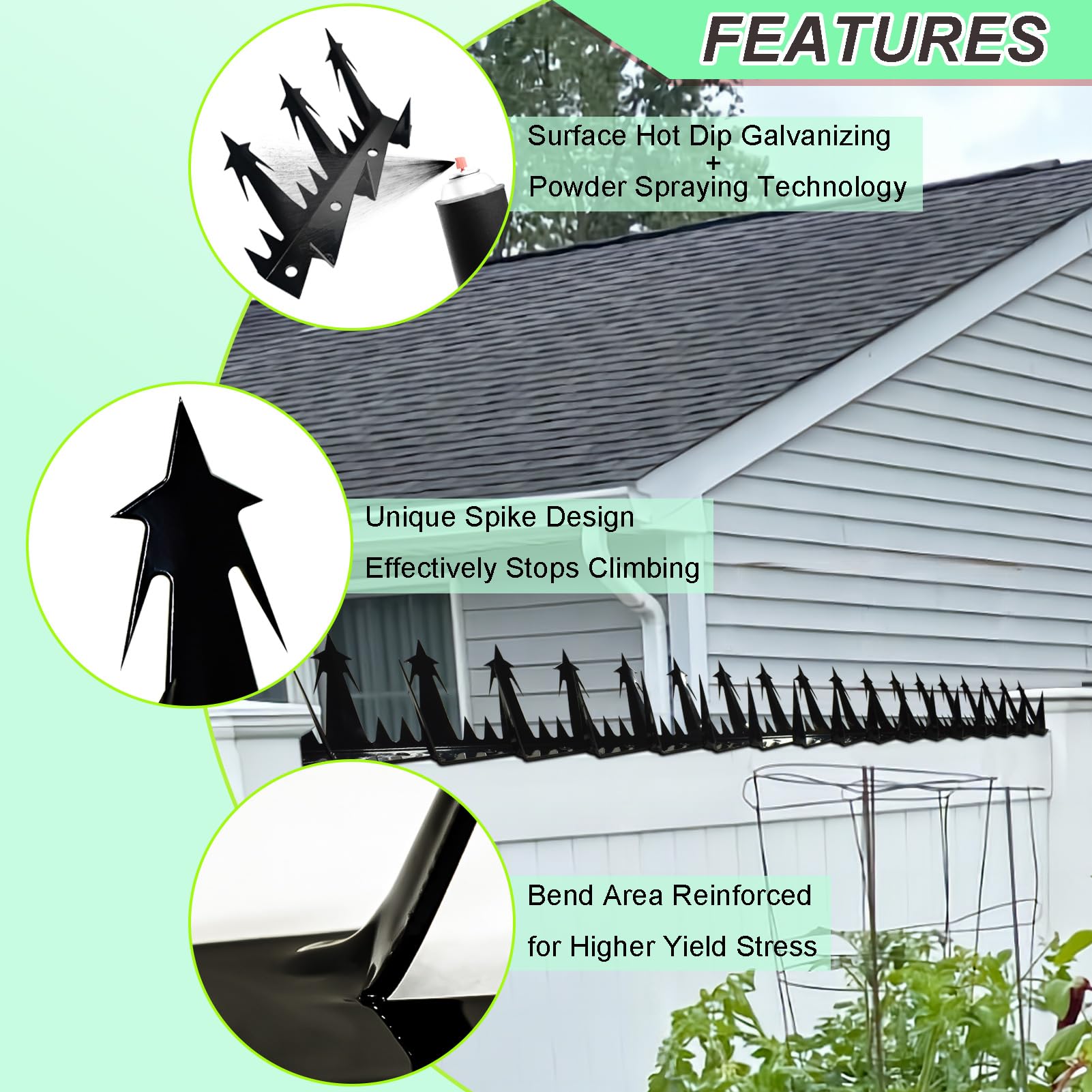 TIQUKDELY spikes installed on a wooden fence improving perimeter security