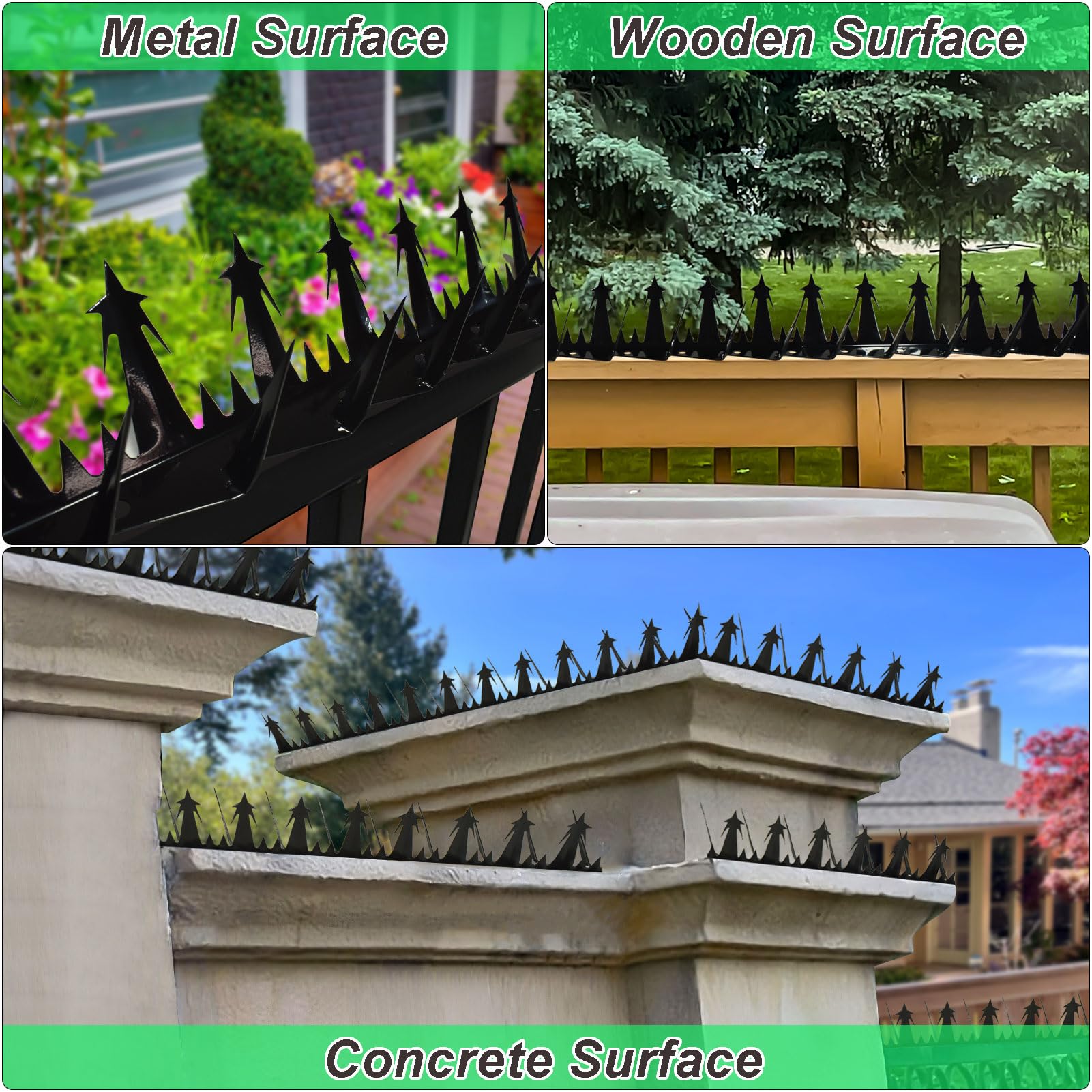 TIQUKDELY spikes installed around garden perimeter enhancing property safety