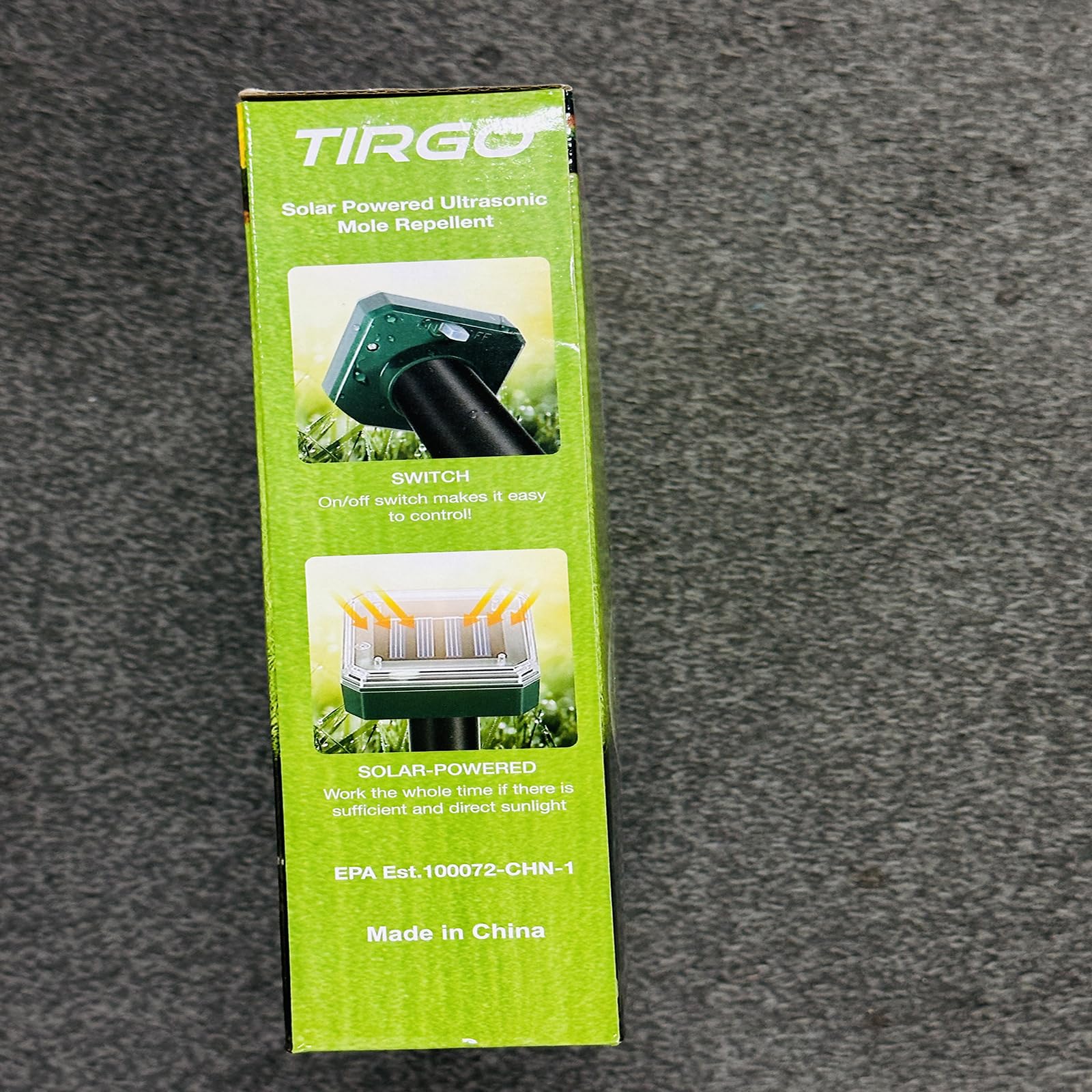 Tirgo packaging box and manual showing ready-to-use convenience