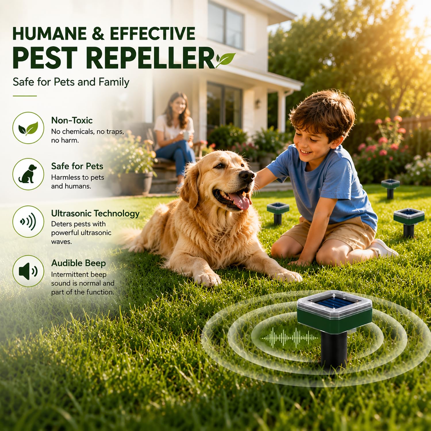 Tirgo stake vibration plate detail conveying ground-level repellent action