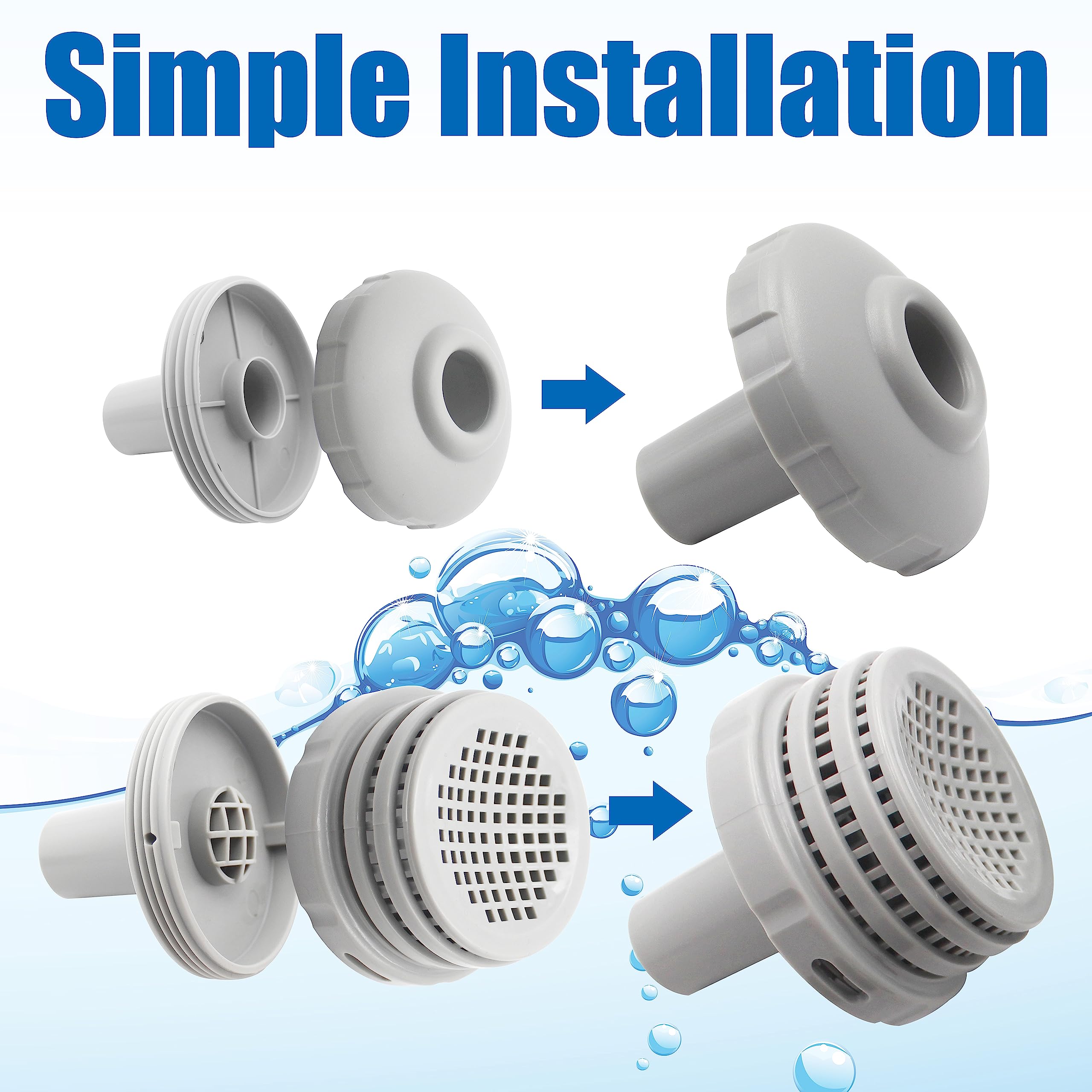 TIROAR installed in pool wall showing simple DIY fit and restored water movement