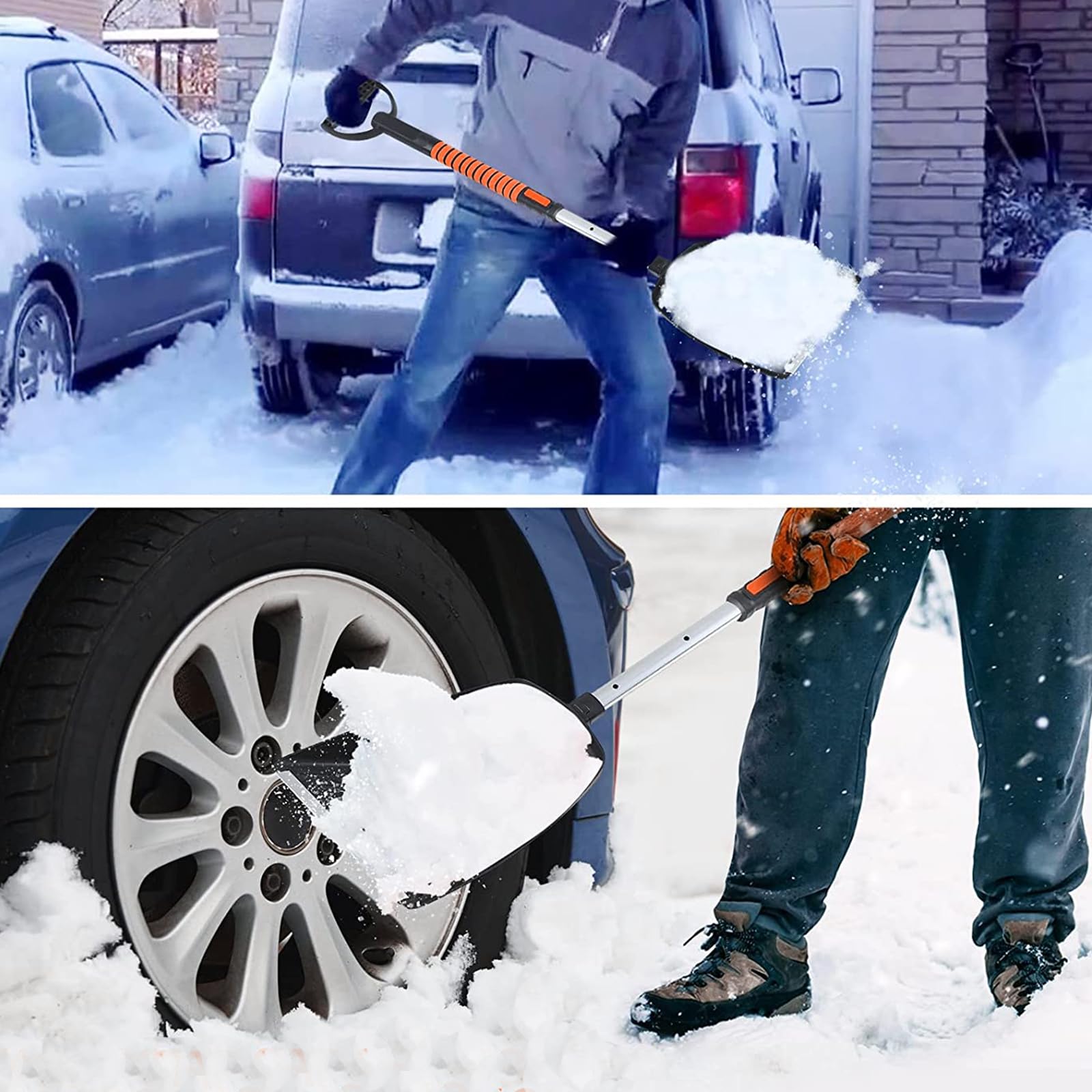 TIROL shovel and scraper edge detail, tough ice removal benefit