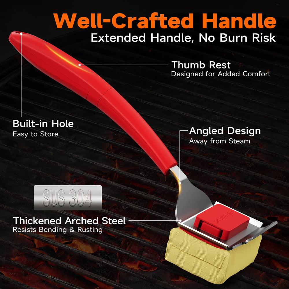 TISHI HERY brush steam-cleaning hot grill, loosens grease efficiently