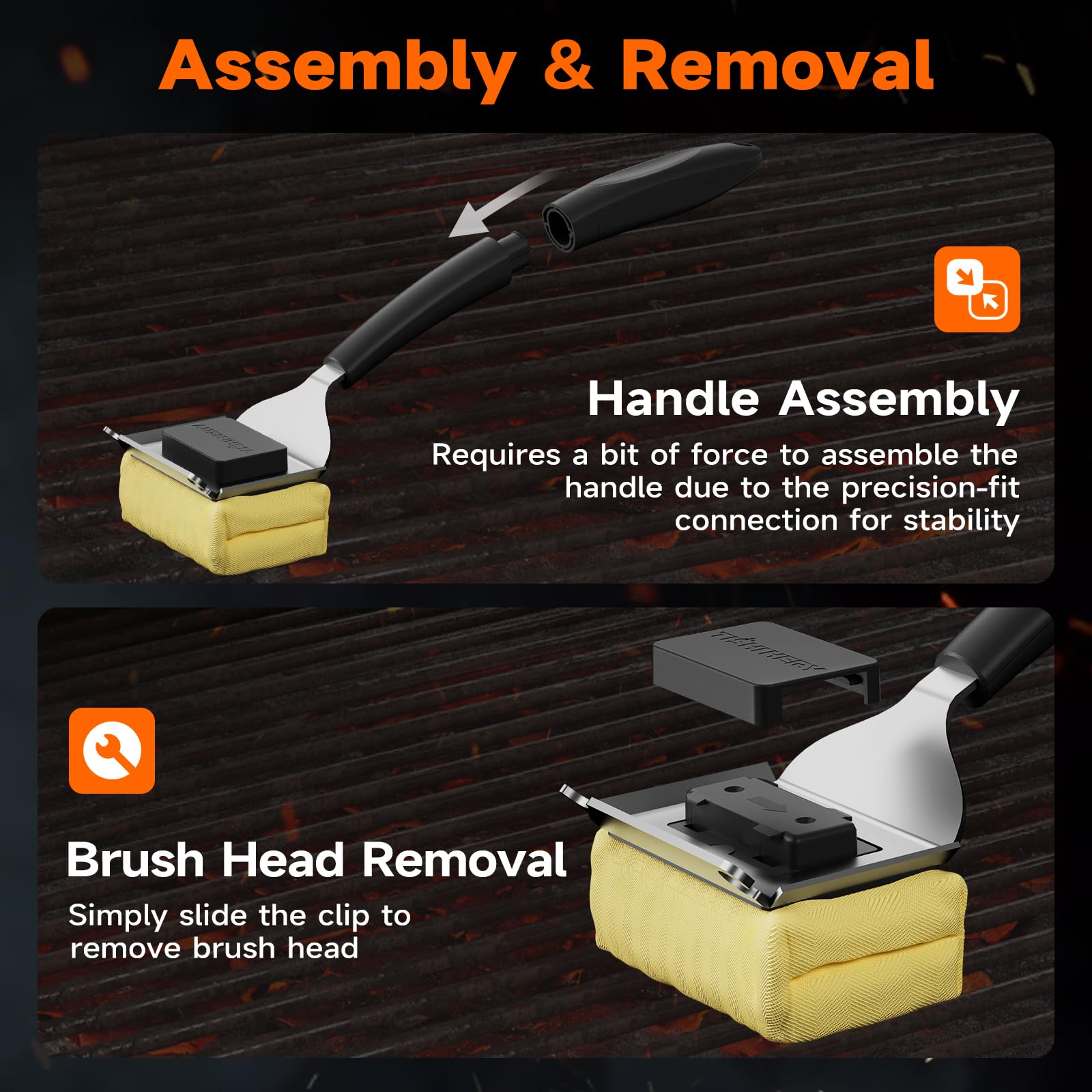 TISHI HERY detachable head with slide-lock for quick cleaning and simple maintenance