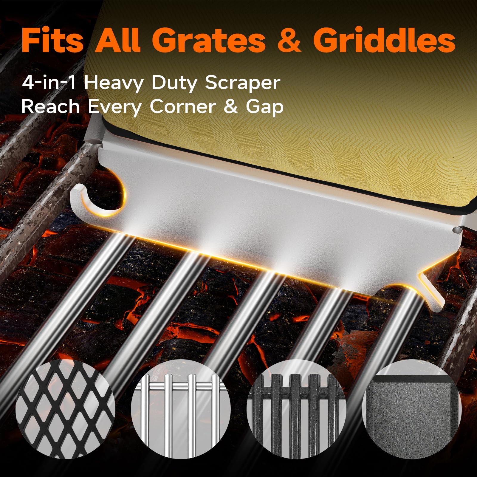 TISHI HERY full-length 17-inch handle shown for safe distance and comfortable leverage