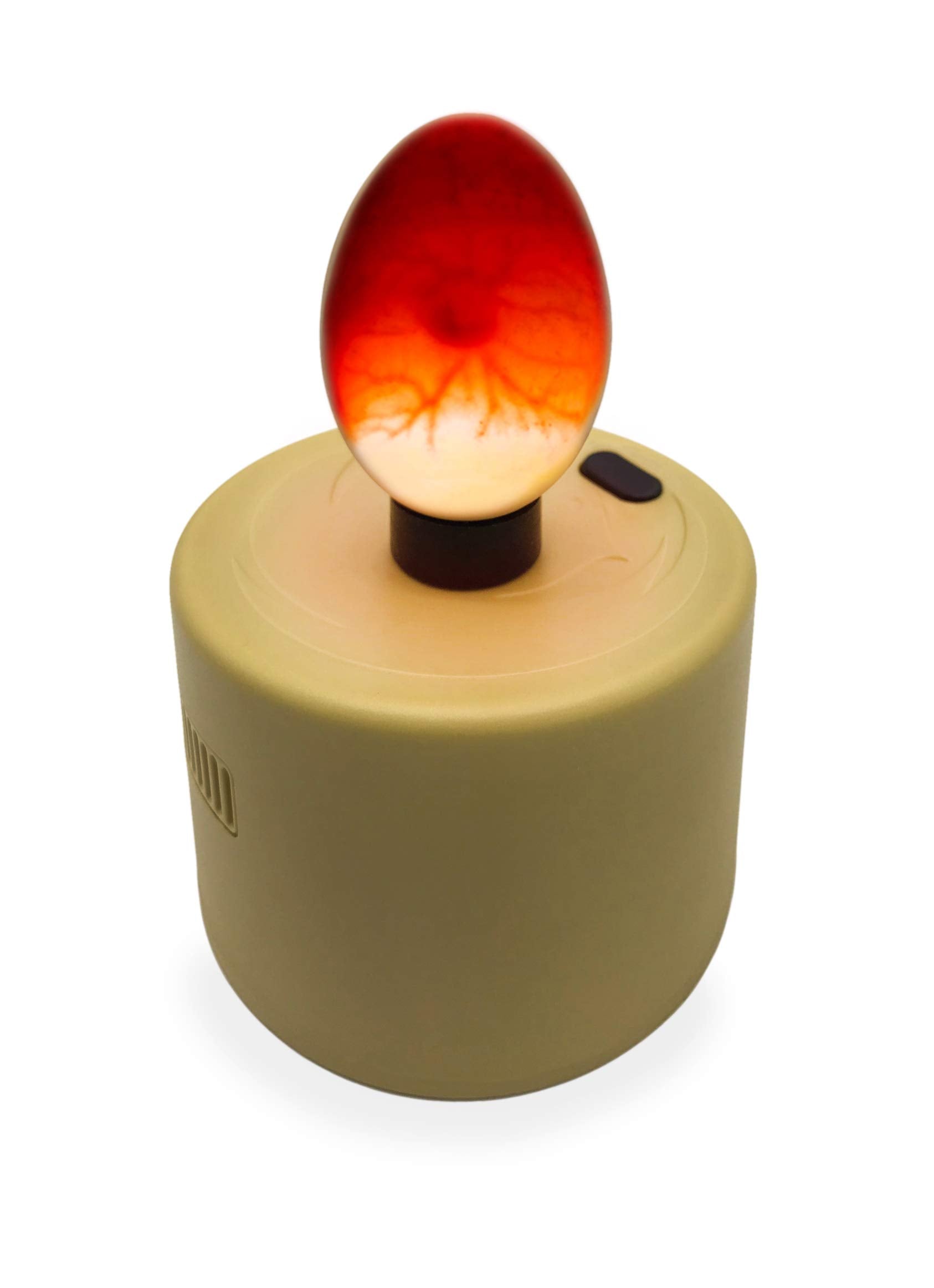 Titan Incubators front view showing compact candler and battery slot for portable inspections