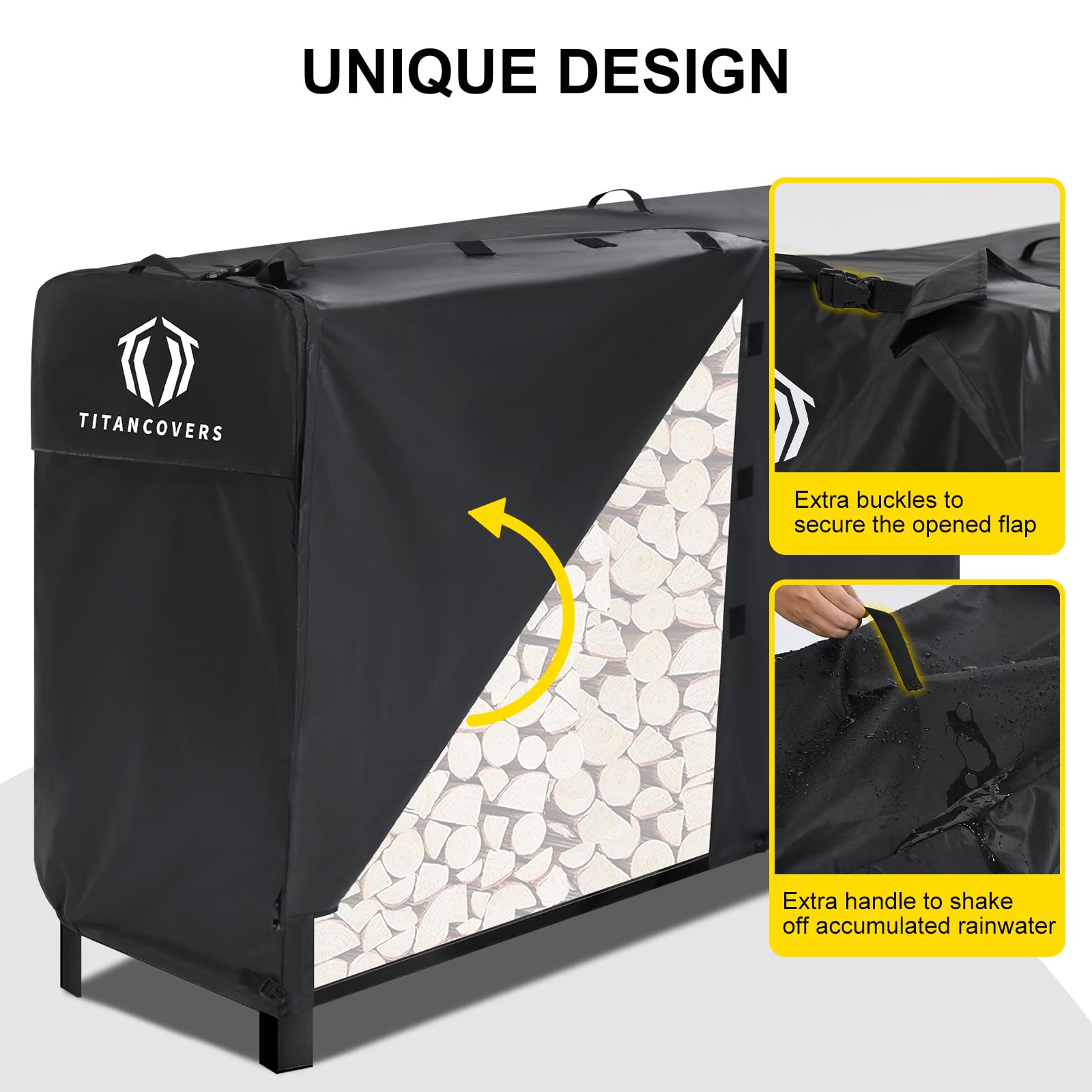 TITANCOVERS side vents with rain guard showing breathability and water protection