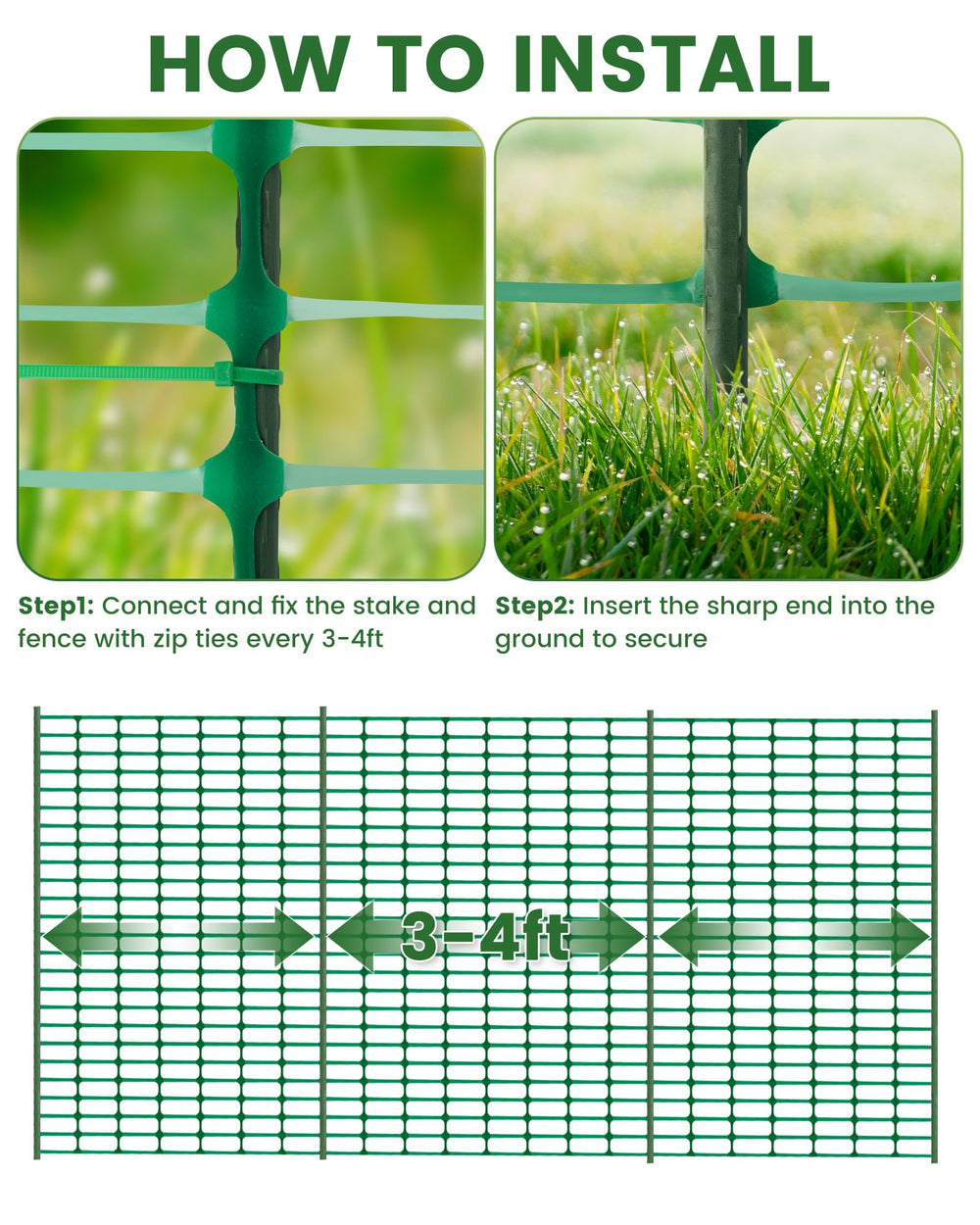 TITECK fence protecting garden beds in lifestyle scene to prevent foot traffic