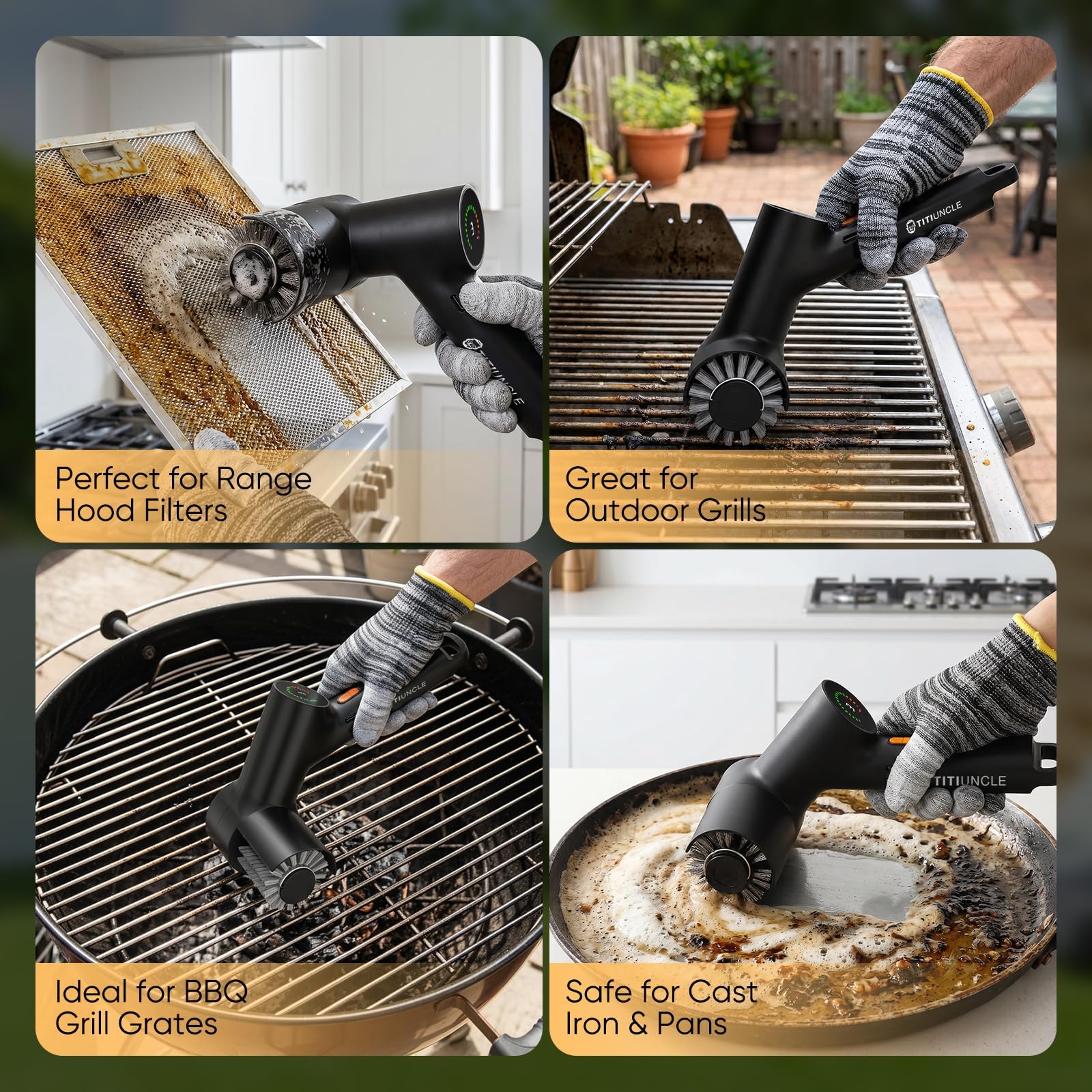 TITIUNCLE accessories including protective gloves and USB-C cable, makes mess-free maintenance simple