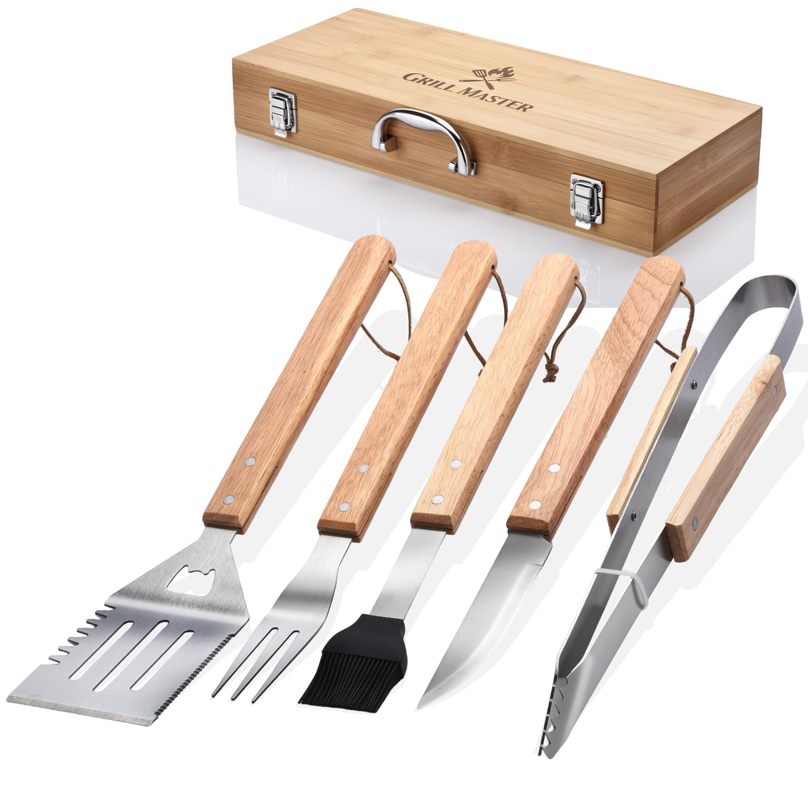 Tivolara full five-piece set neatly arranged inside bamboo case for protection