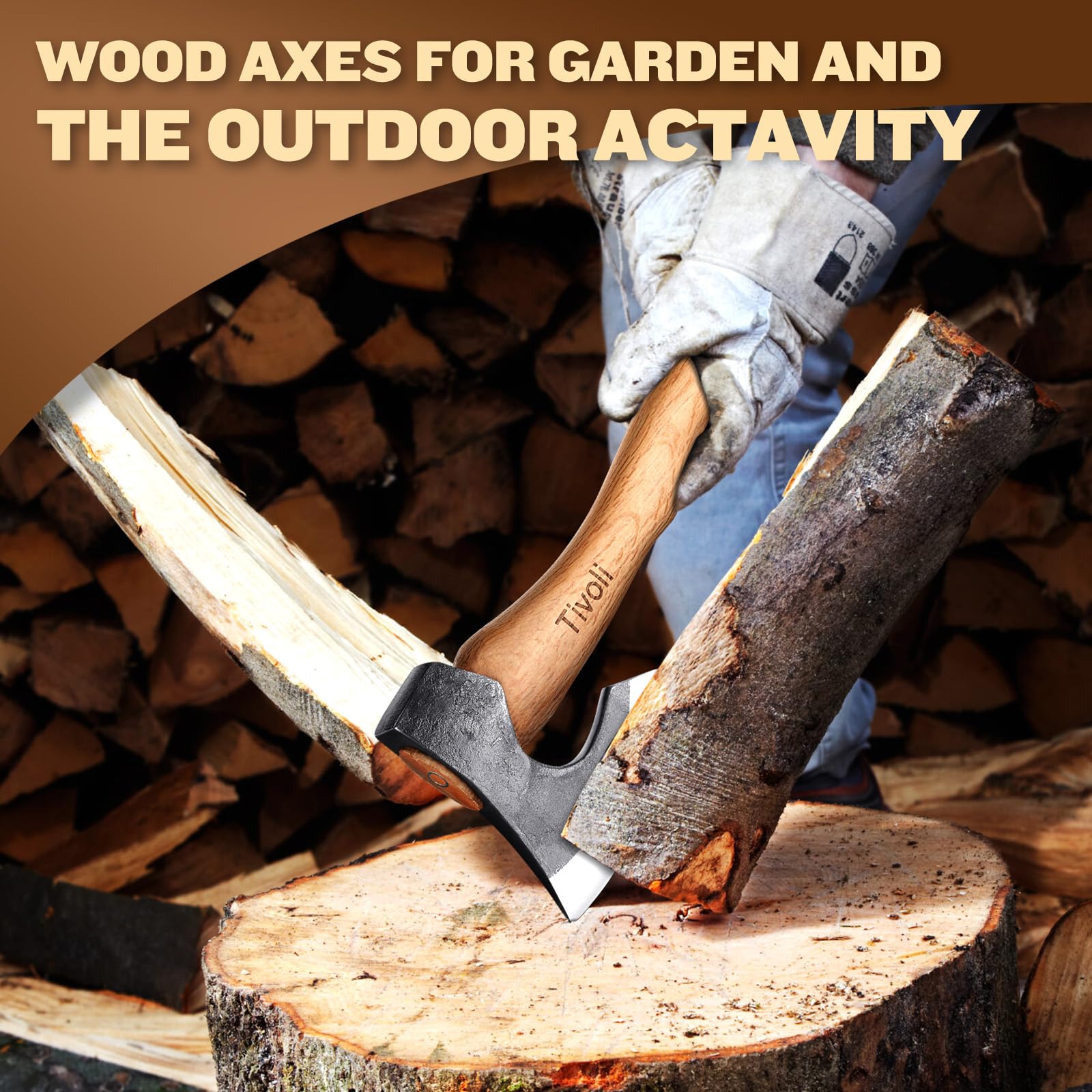 TIVOLI wood handle ergonomic grip detail for comfortable control