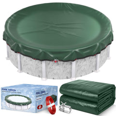 TIXANF front view of 18ft round cover showing full pool protection