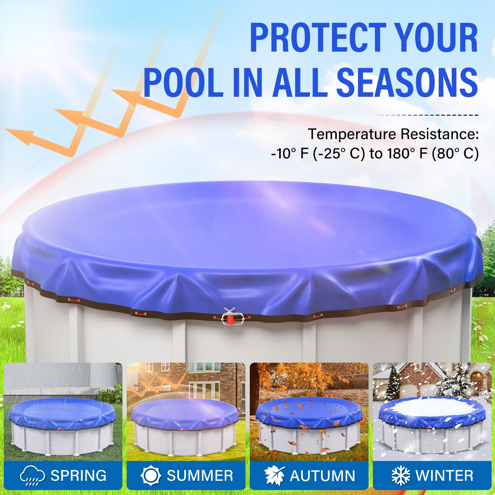 TIXANF cover shedding rainwater and snow demonstrating fast drainage and protection