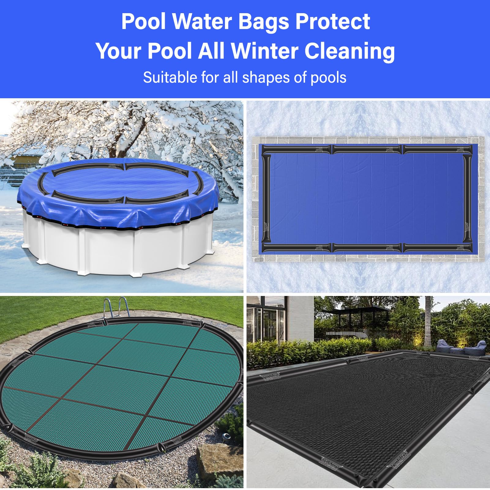 TIXANF folded water bags stored compactly saving space during off-season
