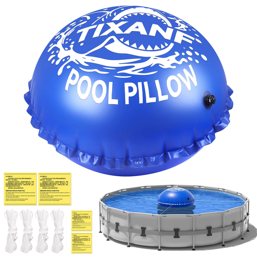 TIXANF front view of 6ft pool pillow showing robust shape and protection