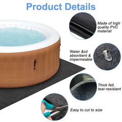 TIXANF mat positioned under inflatable tub providing puncture protection