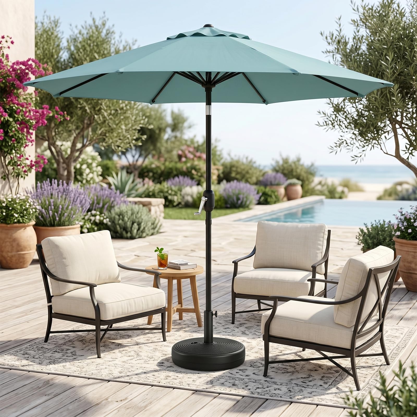 T&Jero base on patio with furniture showing aesthetic and secure benefit