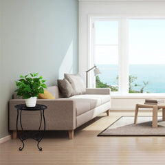TLBTEK plant stand styled in living room to elevate plants and enhance décor