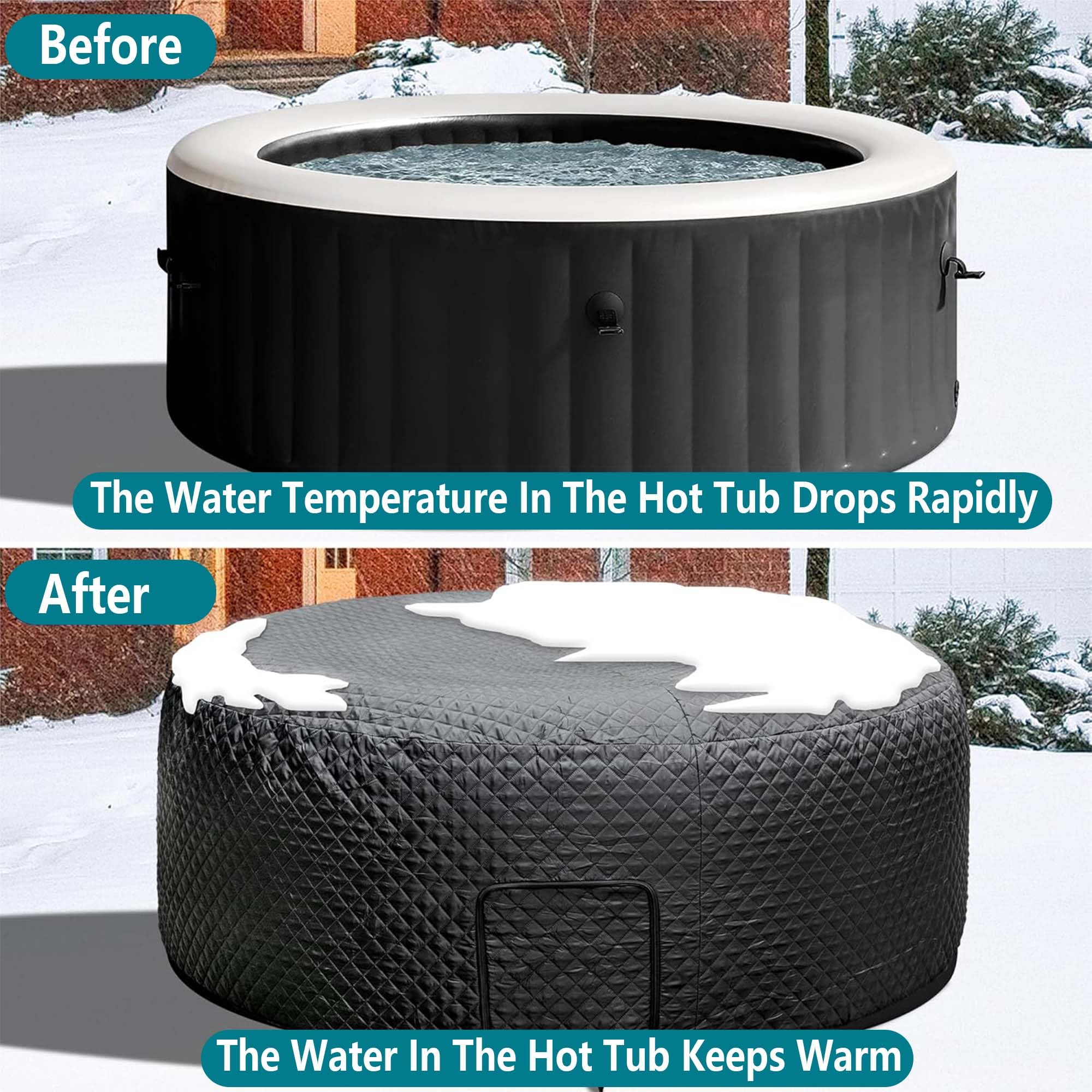 Tlswshsy cover fitted on hot tub keeps water warm and debris-free