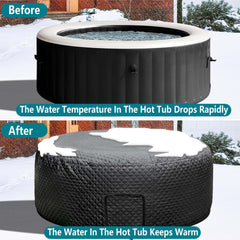 Tlswshsy cover fitted on hot tub keeps water warm and debris-free