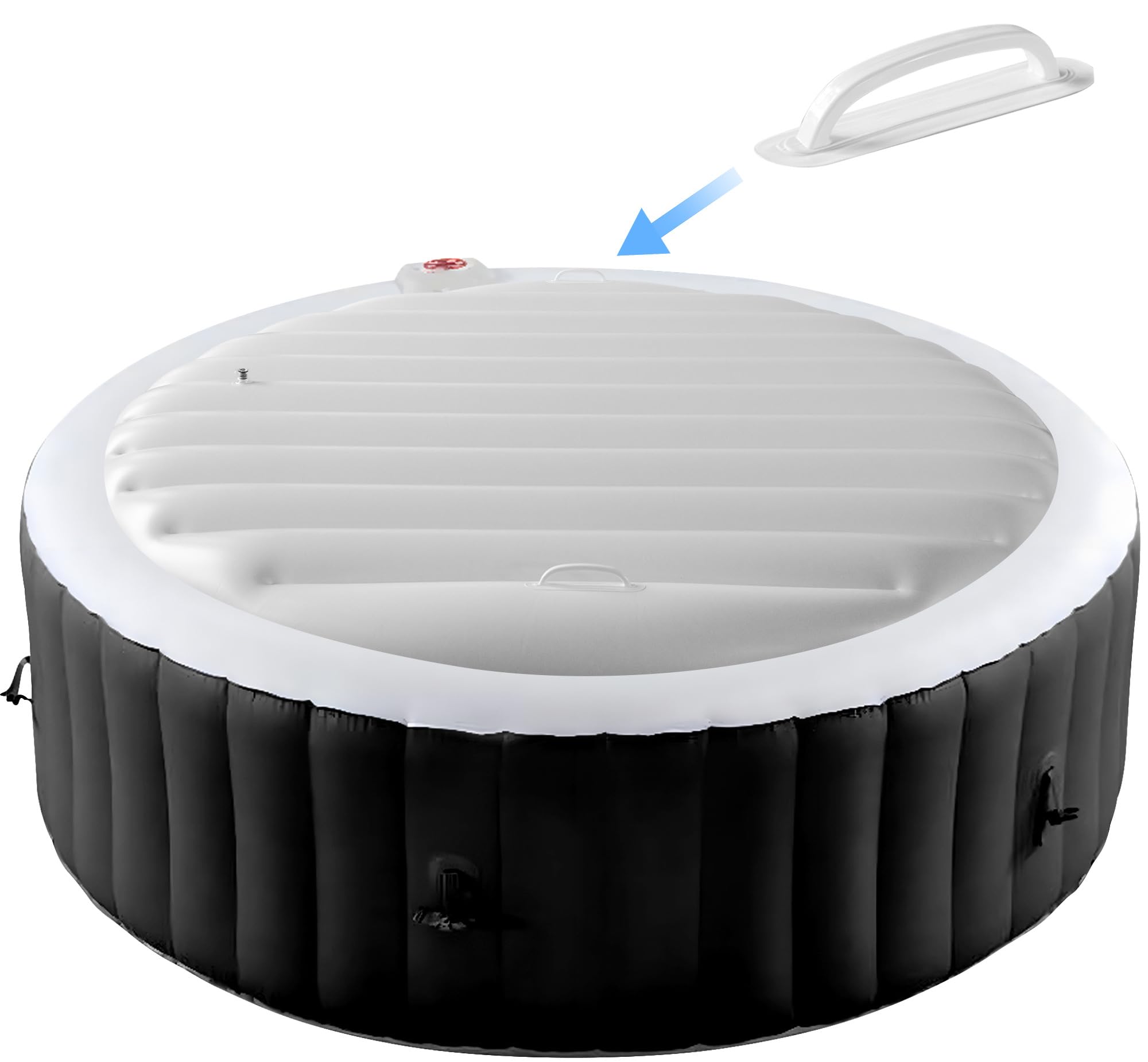 Tlswshsy front view of full inflated cover protecting tub and saving cleaning time